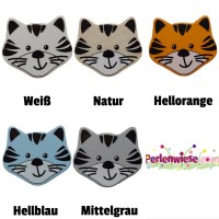 Motivperle Holz Tiger Katze klein